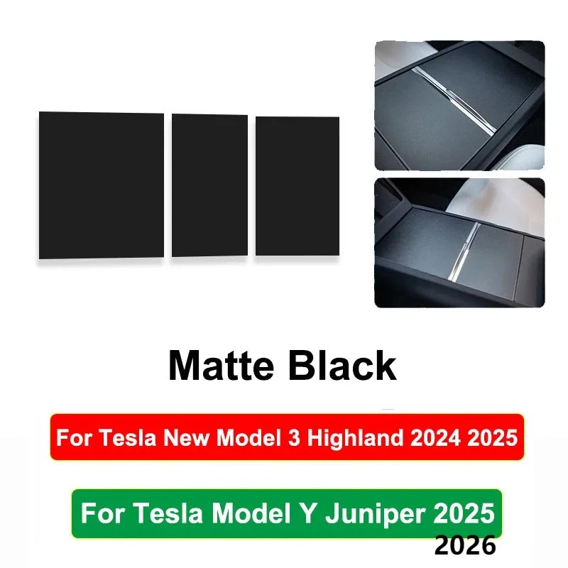 Tesla Model Y Juniper 2026 & Model 3 Highland Center Console Cover Protector - Central Control Panel Film Accessory
