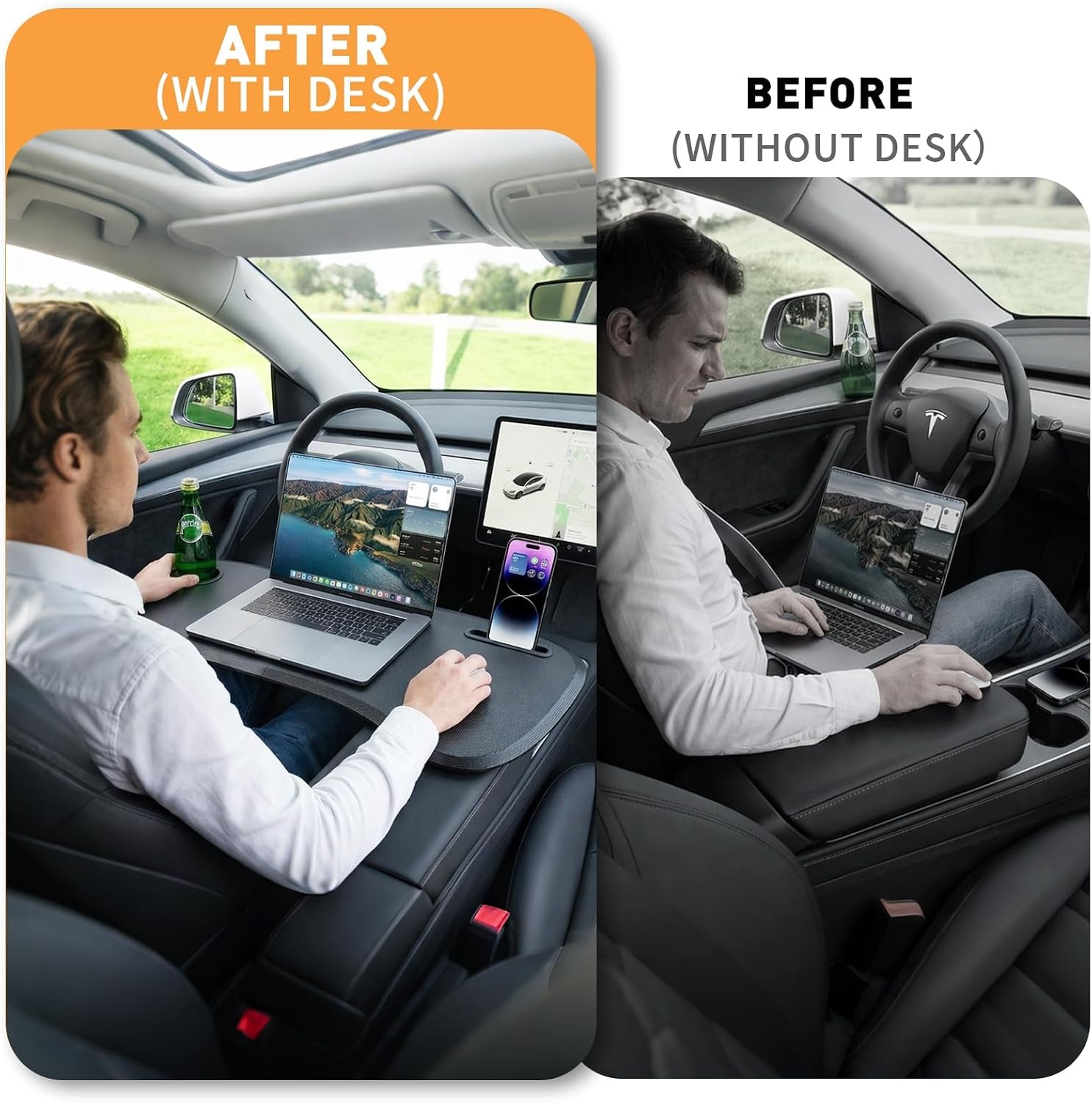 Transform Your Tesla Experience with the Ultimate Foldable Food Tray Desk - Perfect for Model Y & Model 3!