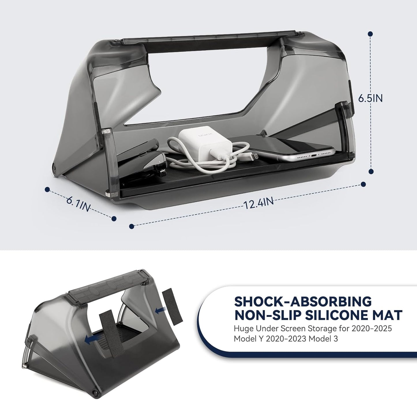 Transform Your Tesla with the Ultimate Under Screen Storage Box for Model Y (2020-2025) & Model 3 (2020-2023) - Sleek, Secure, and Stylish!