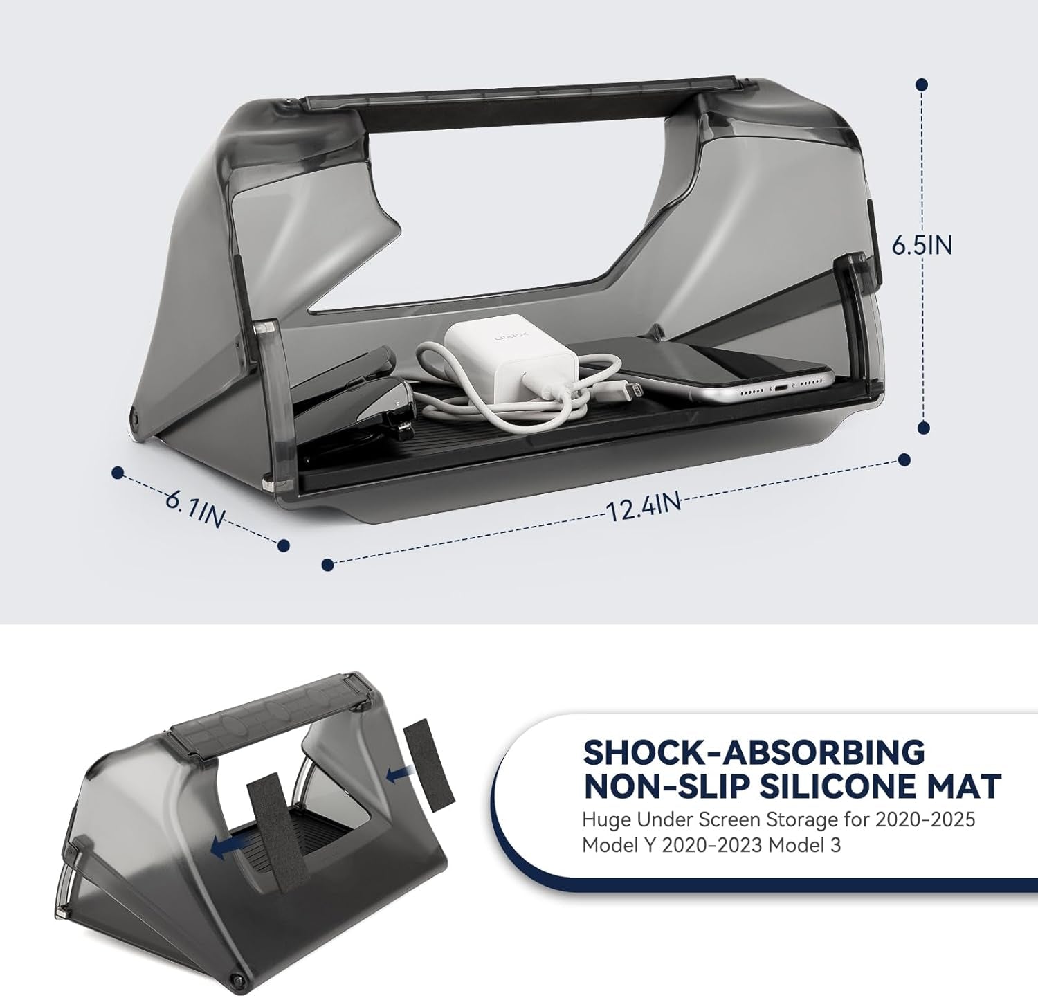 Transform Your Tesla with the Ultimate Under Screen Storage Box for Model Y (2020-2025) & Model 3 (2020-2023) - Sleek, Secure, and Stylish!