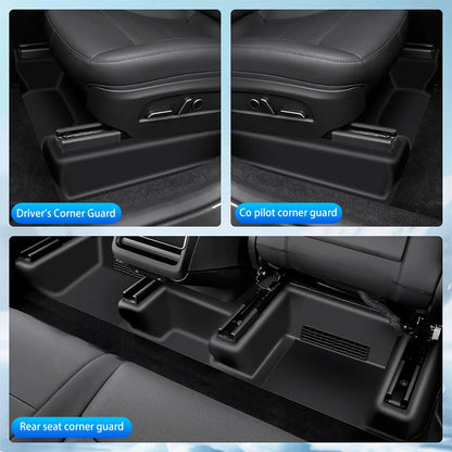 Tesla Model Y/YL Juniper 2026+ TPE Under Seat Corner Guard and Seat Slide Rails Protector Cover - Anti-Kick Interior Accessory