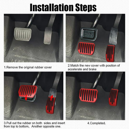 Premium Non-Slip Aluminum Foot Pedal Pad Set - Upgrade Your Car's Brake & Accelerator with Stylish Performance Covers!