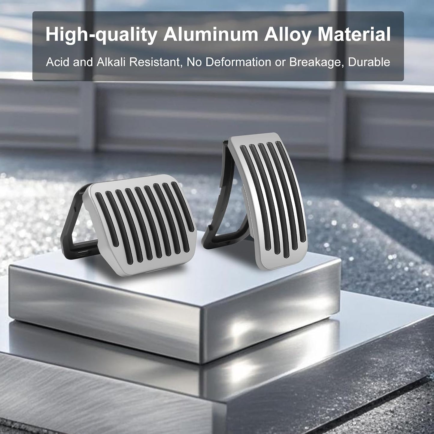 Elevate Your Driving Experience with Our Premium Non-Slip Silver ABS Brake Pedal Pad for Tesla Model Y & Model 3 (2017-2026) - The Perfect Performance Upgrade and Stylish Accessory