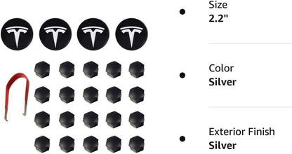 Upgrade Your Tesla with Stylish Silver Matte Wheel Hub Caps - 4PCS Center Cover for Model 3, Y, S, and X