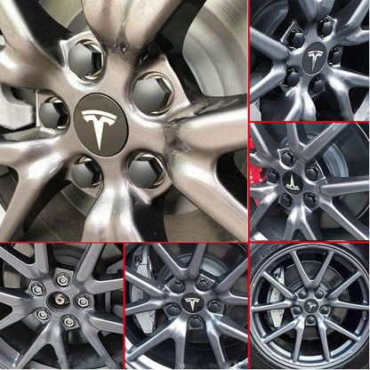 Upgrade Your Tesla with Stylish Silver Matte Wheel Hub Caps - 4PCS Center Cover for Model 3, Y, S, and X