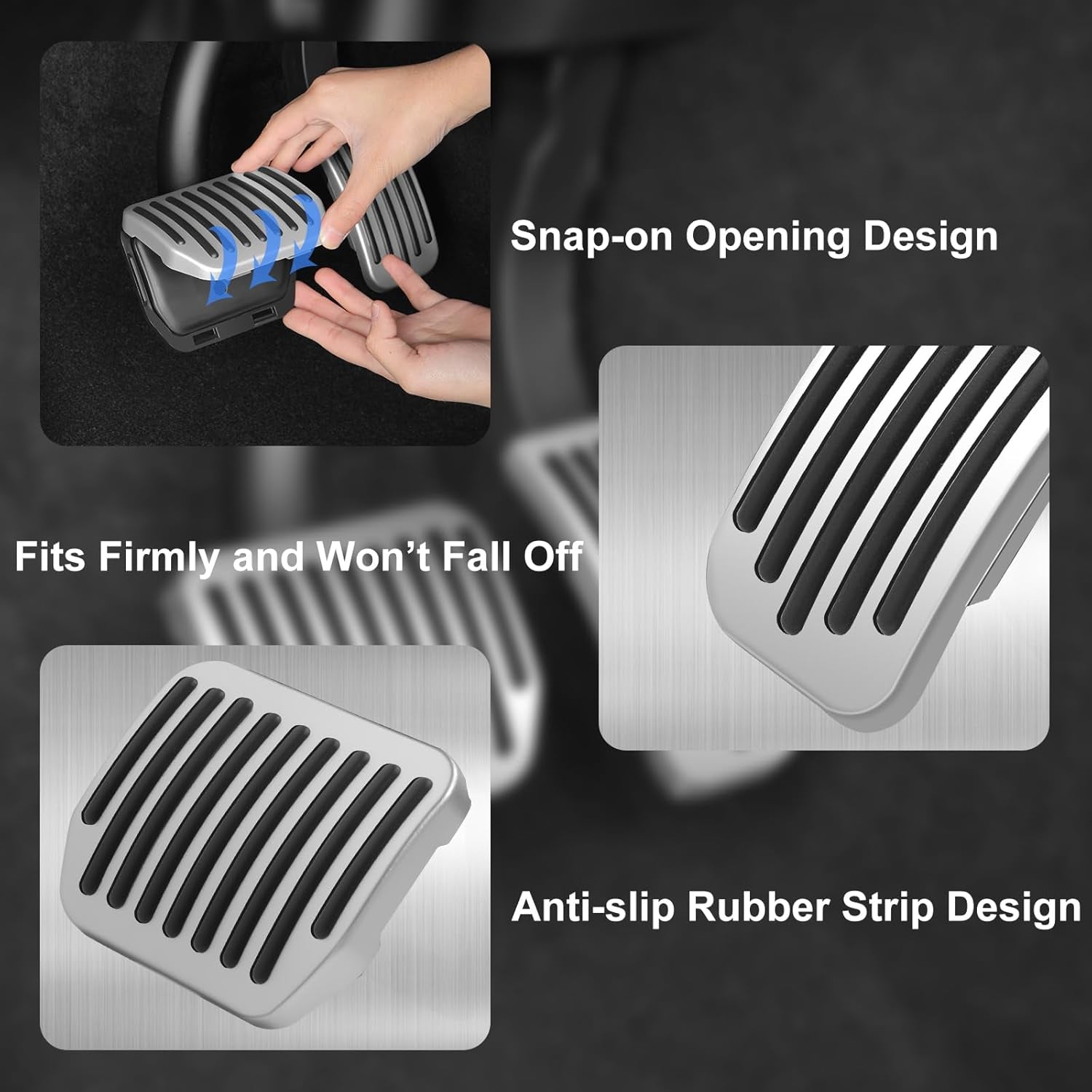 Elevate Your Driving Experience with Our Premium Non-Slip Silver ABS Brake Pedal Pad for Tesla Model Y & Model 3 (2017-2026) - The Perfect Performance Upgrade and Stylish Accessory