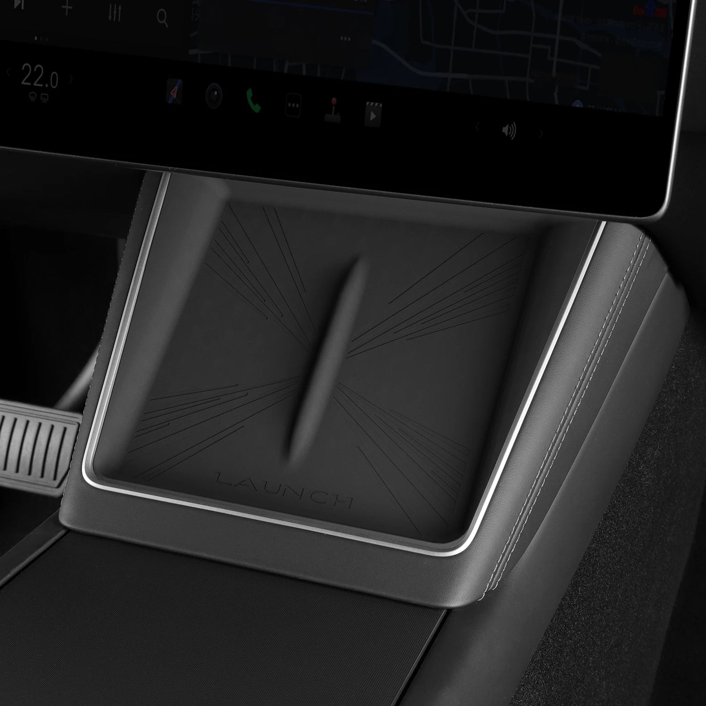 Upgrade Your Tesla Model Y with the 2025-2026 Wireless Charging Anti-Skid Pad - Non-Slip Protective Mat for Your Phone