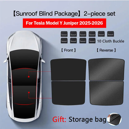 Sun Shades for Tesla Model 3 Highland Model Y 2017-2026 Ice Cloth Buckle Sun Pare Glass Front Rear Sunroof Skylight Accessory
