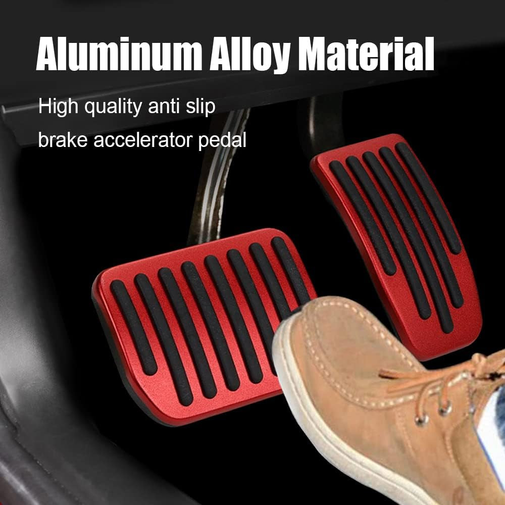 Premium Non-Slip Aluminum Foot Pedal Pad Set - Upgrade Your Car's Brake & Accelerator with Stylish Performance Covers!