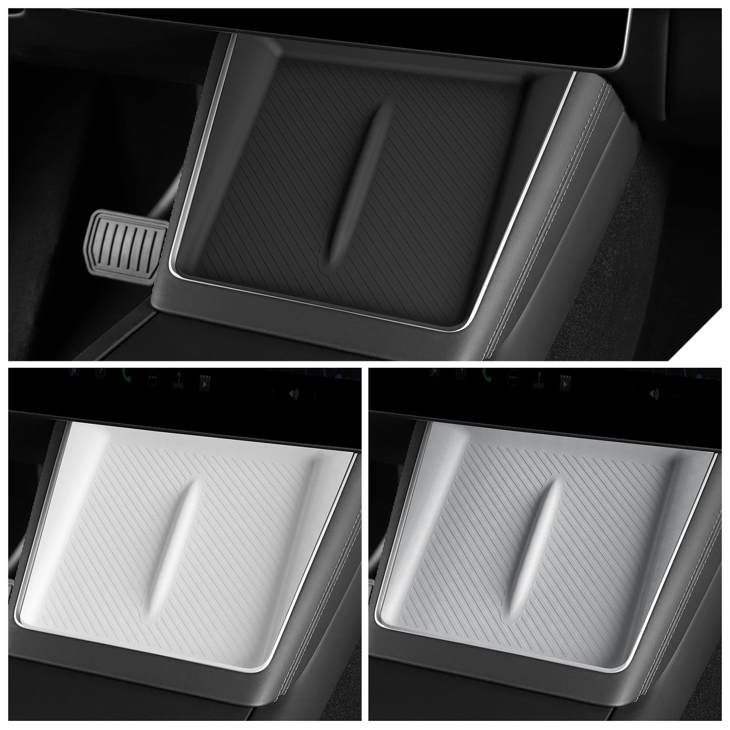 for Tesla Model Y Juniper/Launch 2025 2026 Anti-Skid Pad Wireless Charging Pad Car Phone Non-Slip Mat Protective Pad