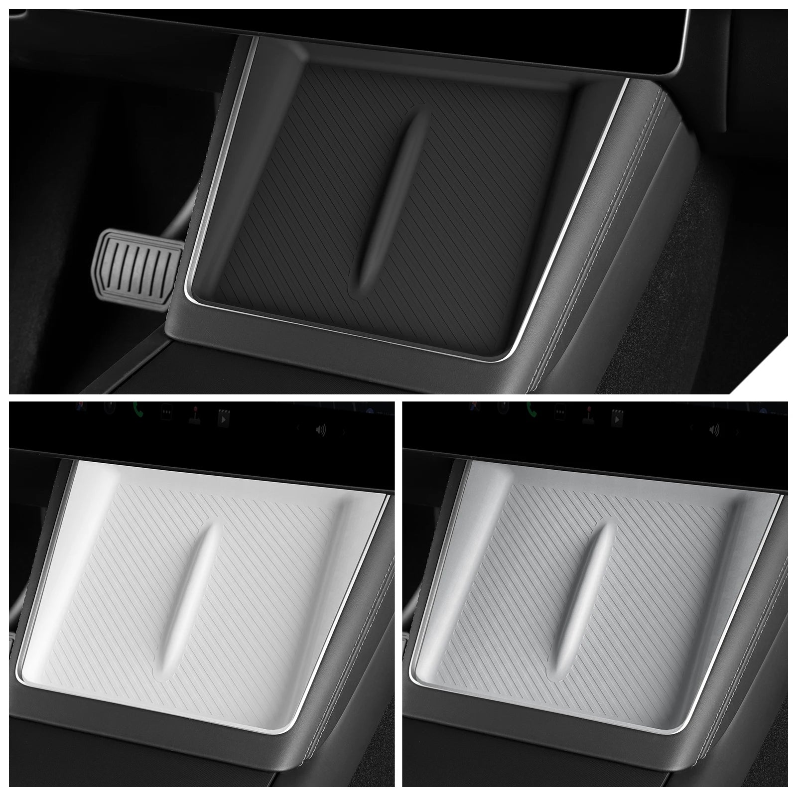 for Tesla Model Y Juniper/Launch 2025 2026 Anti-Skid Pad Wireless Charging Pad Car Phone Non-Slip Mat Protective Pad