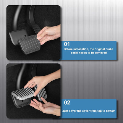 Elevate Your Driving Experience with Our Premium Non-Slip Silver ABS Brake Pedal Pad for Tesla Model Y & Model 3 (2017-2026) - The Perfect Performance Upgrade and Stylish Accessory