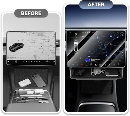 Transform Your Tesla with the Ultimate Under Screen Storage Box for Model Y (2020-2025) & Model 3 (2020-2023) - Sleek, Secure, and Stylish!