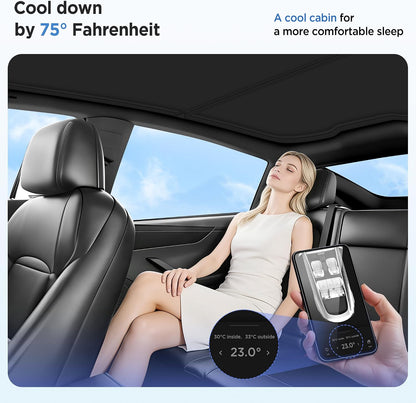 Elevate Your Comfort with the 2026 Upgrade Sunshade Roof for Tesla Model Y Juniper - No-Gap, Heat Insulation & Stylish Black Design!