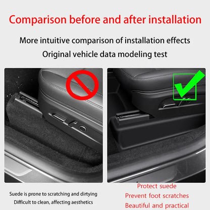 Tesla Model Y/YL Juniper 2026+ TPE Under Seat Corner Guard and Seat Slide Rails Protector Cover - Anti-Kick Interior Accessory