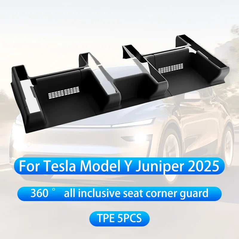 Tesla Model Y/YL Juniper 2026+ TPE Under Seat Corner Guard and Seat Slide Rails Protector Cover - Anti-Kick Interior Accessory