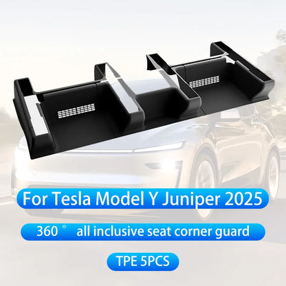 Tesla Model Y/YL Juniper 2026+ TPE Under Seat Corner Guard and Seat Slide Rails Protector Cover - Anti-Kick Interior Accessory