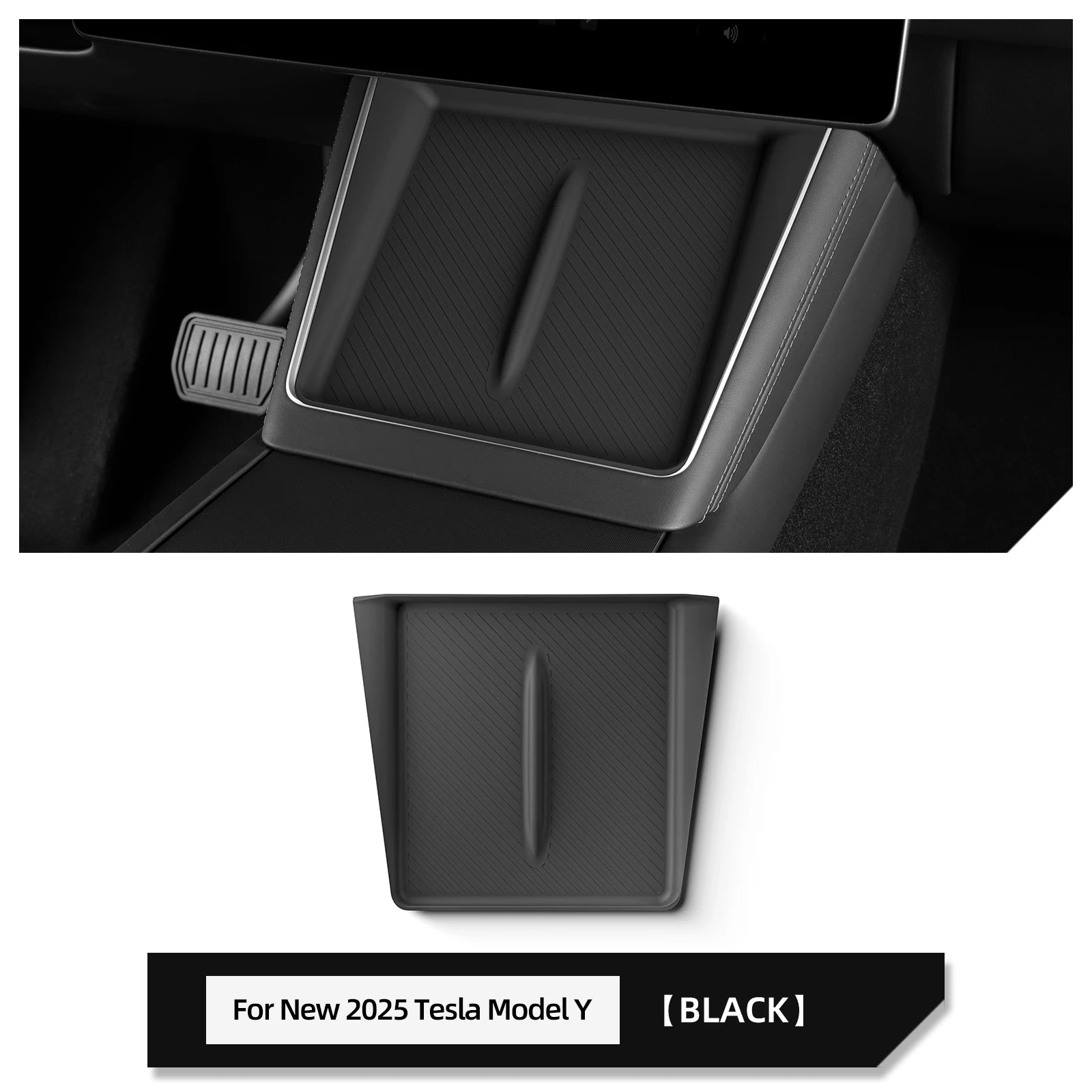 for Tesla Model Y Juniper/Launch 2025 2026 Anti-Skid Pad Wireless Charging Pad Car Phone Non-Slip Mat Protective Pad