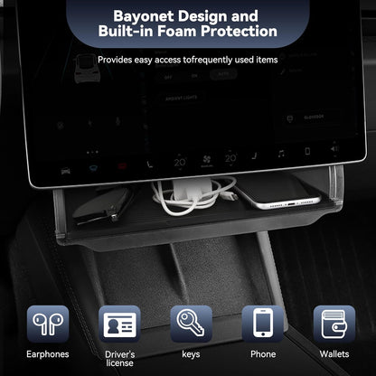 Transform Your Tesla with the Ultimate Under Screen Storage Box for Model Y (2020-2025) & Model 3 (2020-2023) - Sleek, Secure, and Stylish!
