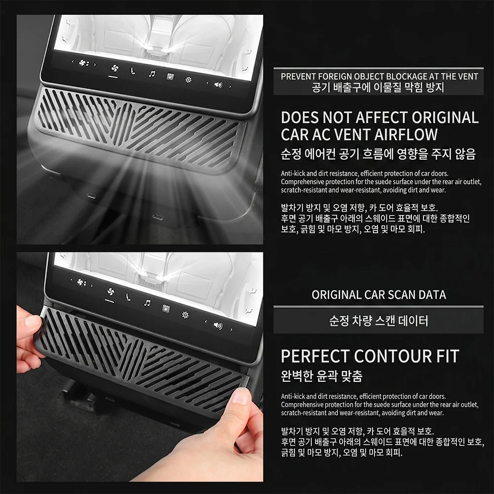 Air Outlet Protection Shield for Tesla Model Y and YL Juniper 3 Highland 2026 Long Wheelbase Rear AC Vent Screen under Grille