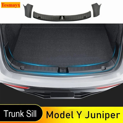 Tesla Model Y Juniper 2025-2026 Trunk Threshold Strip Mats Sill Guard Rear Cargo Scratch Protector Interior Accessory