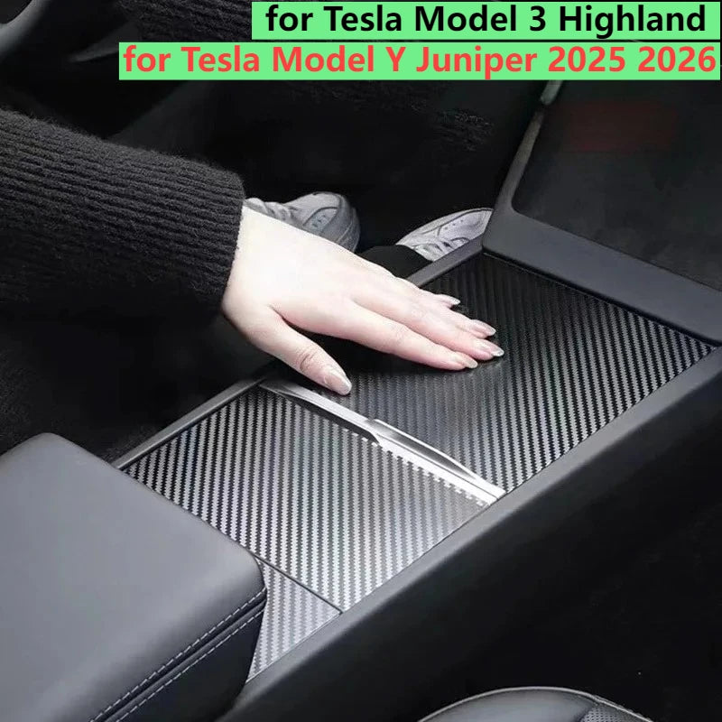 Tesla Model Y Juniper 2026 & Model 3 Highland Center Console Cover Protector - Central Control Panel Film Accessory