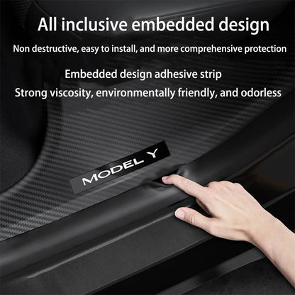 For Tesla Model Y / YL Juniper 2025-2026 ABS Front Rear Door Sill Protector Threshold Strip Anti-Kick Guard Panel Waterproof Pad
