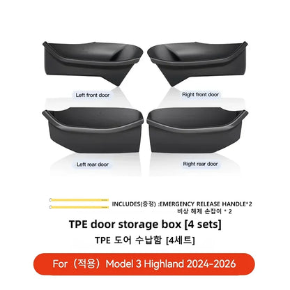 Tesla Model 3/Y/YL Juniper Highland Full-Cover Interior Door Side Storage Box Accessories