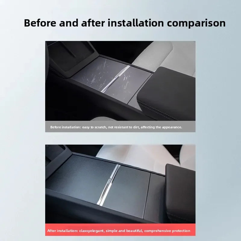 Tesla Model Y Juniper 2026 & Model 3 Highland Center Console Cover Protector - Central Control Panel Film Accessory