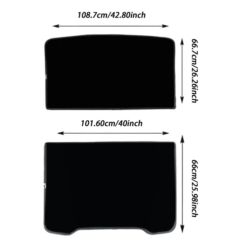 Tesla Model Y Sunshade Set (2 Pieces) - Non-Collapsible Seamless Heat-Insulating Roof Sunshade, Foldable Car Interior Accessory, Compatible with 2025-2026 Model Y Junipe