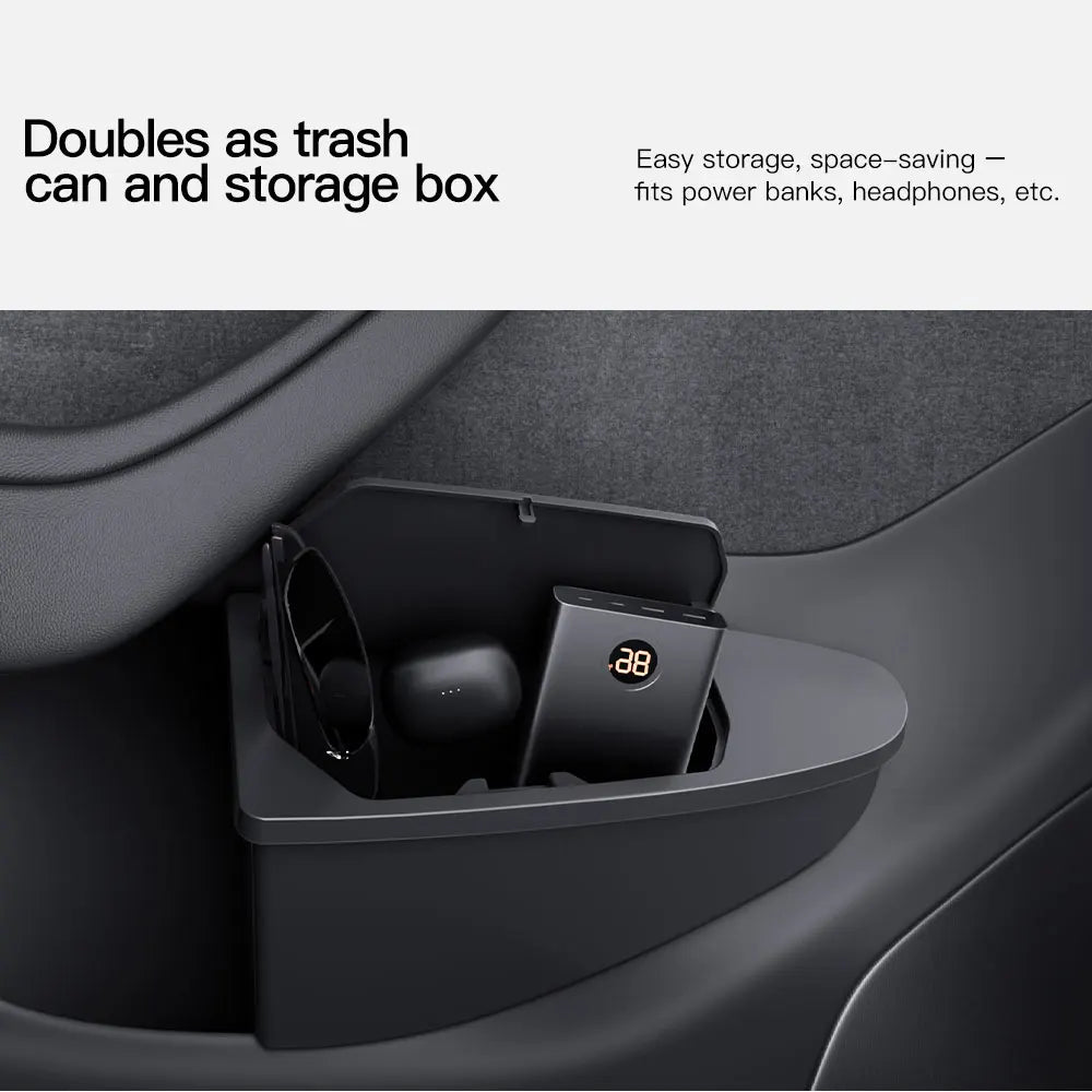 for Tesla Model 3 Y Juniper Highland Side Door Trash Can Garbage Can Trash Bin with Cover, Storage Box Organizer Accessories