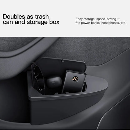 for Tesla Model 3 Y Juniper Highland Side Door Trash Can Garbage Can Trash Bin with Cover, Storage Box Organizer Accessories