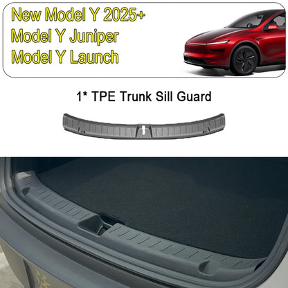 Tesla Model Y Juniper 2025-2026 Trunk Threshold Strip Mats Sill Guard Rear Cargo Scratch Protector Interior Accessory