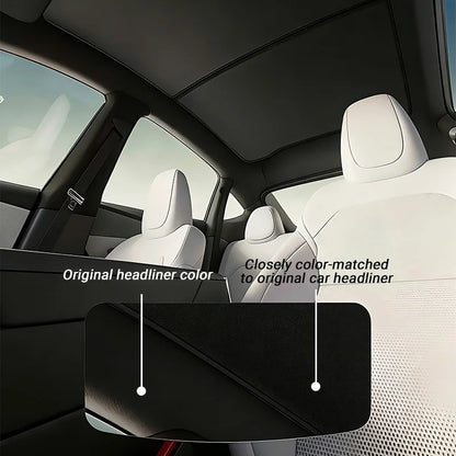 Tesla Model Y Sunshade Set (2 Pieces) - Non-Collapsible Seamless Heat-Insulating Roof Sunshade, Foldable Car Interior Accessory, Compatible with 2025-2026 Model Y Junipe