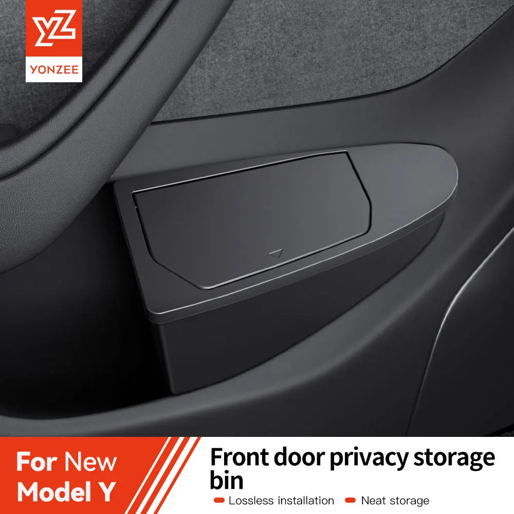 for Tesla Model 3 Y Juniper Highland Side Door Trash Can Garbage Can Trash Bin with Cover, Storage Box Organizer Accessories