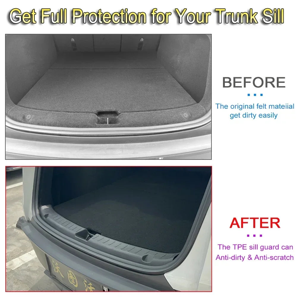 Tesla Model Y Juniper 2025-2026 Trunk Threshold Strip Mats Sill Guard Rear Cargo Scratch Protector Interior Accessory