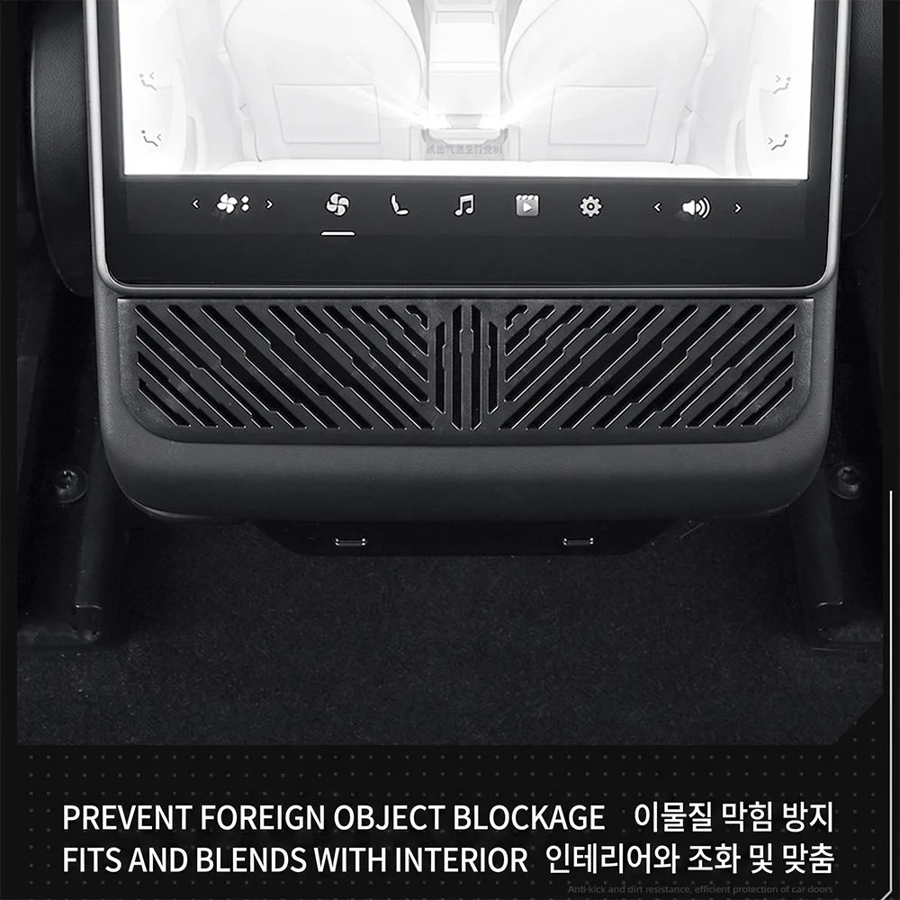 Air Outlet Protection Shield for Tesla Model Y and YL Juniper 3 Highland 2026 Long Wheelbase Rear AC Vent Screen under Grille
