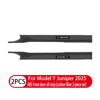 For Tesla Model Y / YL Juniper 2025-2026 ABS Front Rear Door Sill Protector Threshold Strip Anti-Kick Guard Panel Waterproof Pad