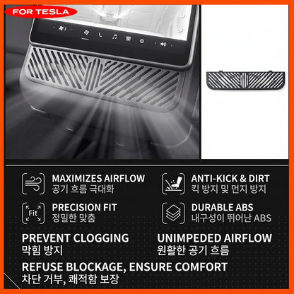 Air Outlet Protection Shield for Tesla Model Y and YL Juniper 3 Highland 2026 Long Wheelbase Rear AC Vent Screen under Grille
