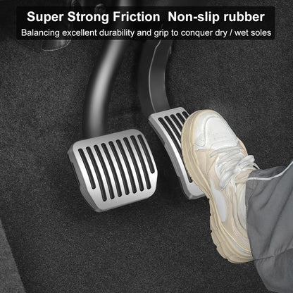 Elevate Your Driving Experience with Our Premium Non-Slip Silver ABS Brake Pedal Pad for Tesla Model Y & Model 3 (2017-2026) - The Perfect Performance Upgrade and Stylish Accessory