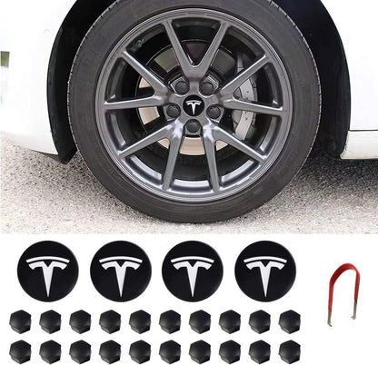 Upgrade Your Tesla with Stylish Silver Matte Wheel Hub Caps - 4PCS Center Cover for Model 3, Y, S, and X