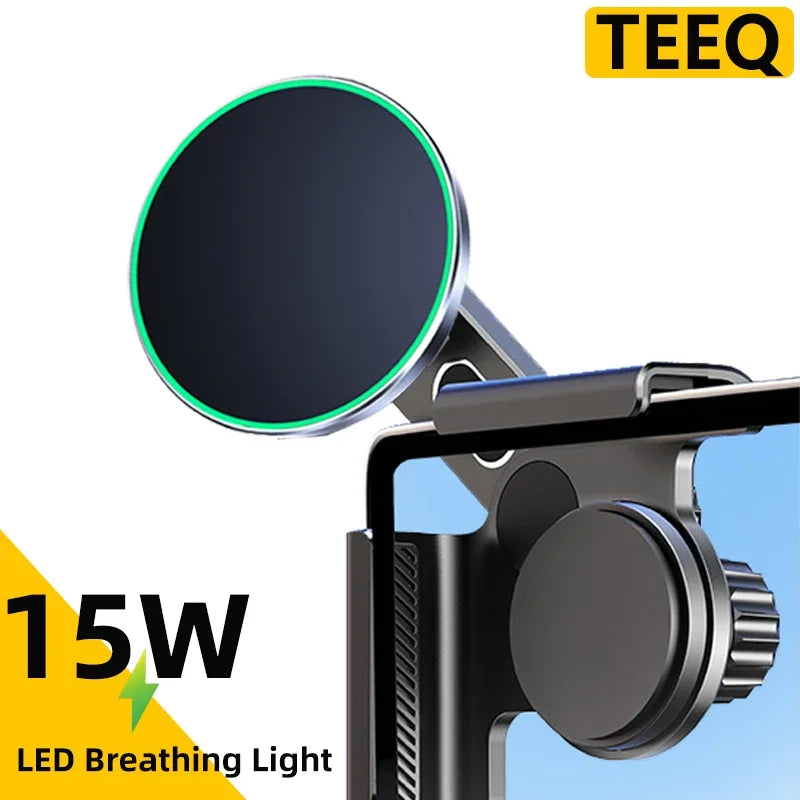Revolutionary Magnetic Wireless Charger & Phone Mount for Tesla Model Y, Model 3 Highland, Cybertruck & BYD - Experience 15W Fast Charging on the Go!