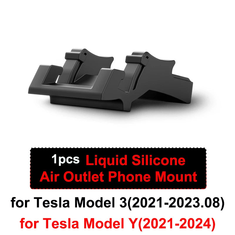 Premium Liquid Silicone Car Phone Mount for Tesla Model Y Juniper 2025 - Versatile Air Vent Bracket for Ultimate Convenience