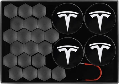 Upgrade Your Tesla with Stylish Silver Matte Wheel Hub Caps - 4PCS Center Cover for Model 3, Y, S, and X