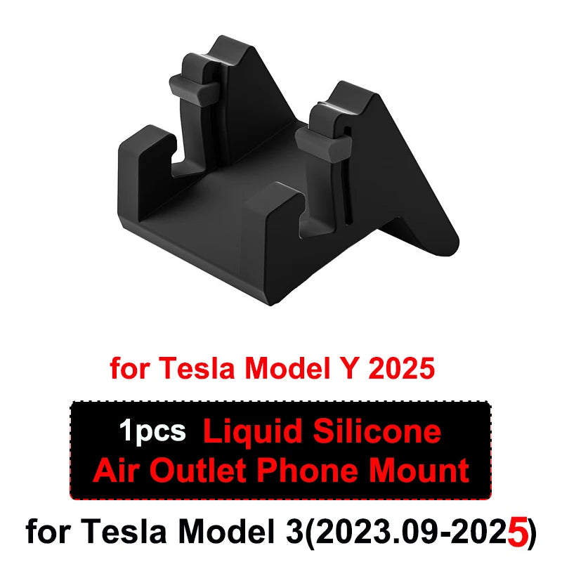 Premium Liquid Silicone Car Phone Mount for Tesla Model Y Juniper 2025 - Versatile Air Vent Bracket for Ultimate Convenience
