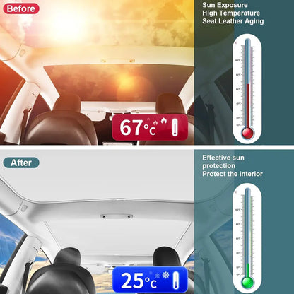 Sun Shades for Tesla Model 3 Highland Model Y 2017-2026 Ice Cloth Buckle Sun Pare Glass Front Rear Sunroof Skylight Accessory